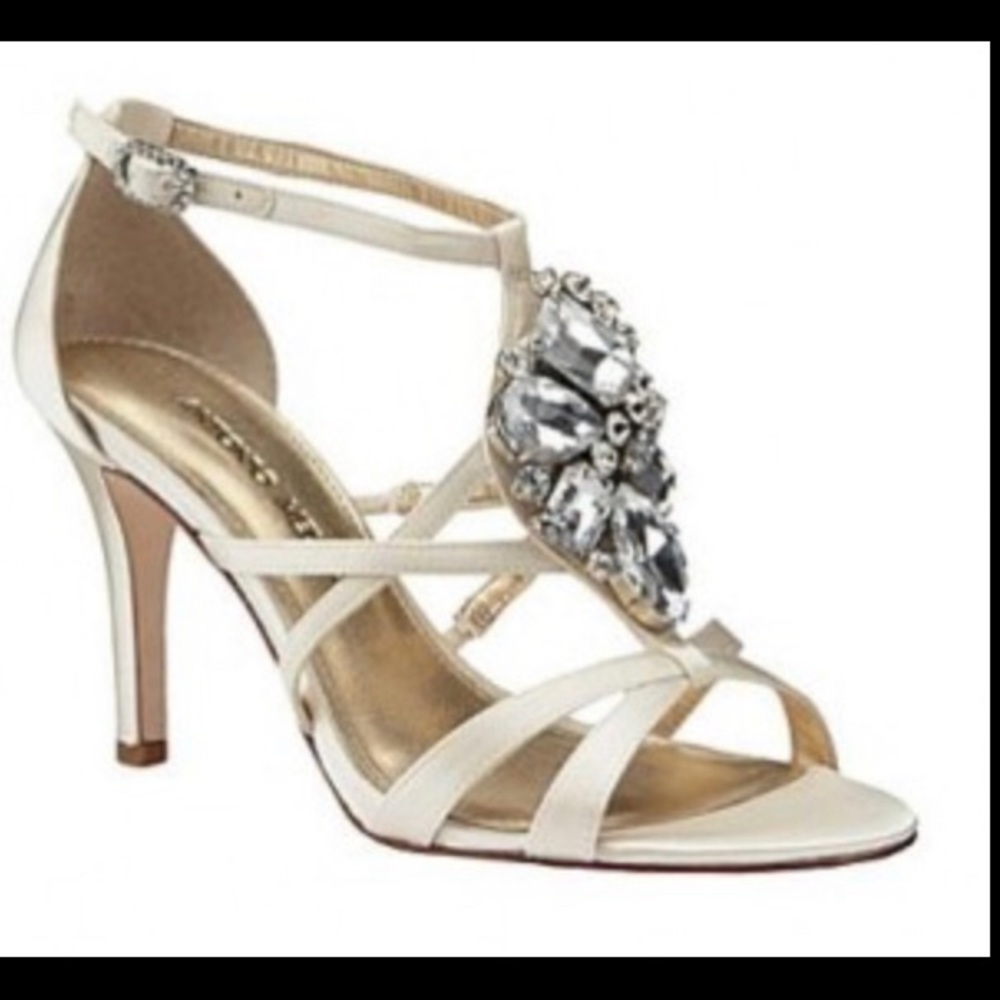 BOGO Antonio Melani Jeweled Satin Heels